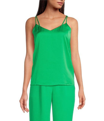 SKIES ARE BLUE Recycled Double Strap Cami - Fresh Green