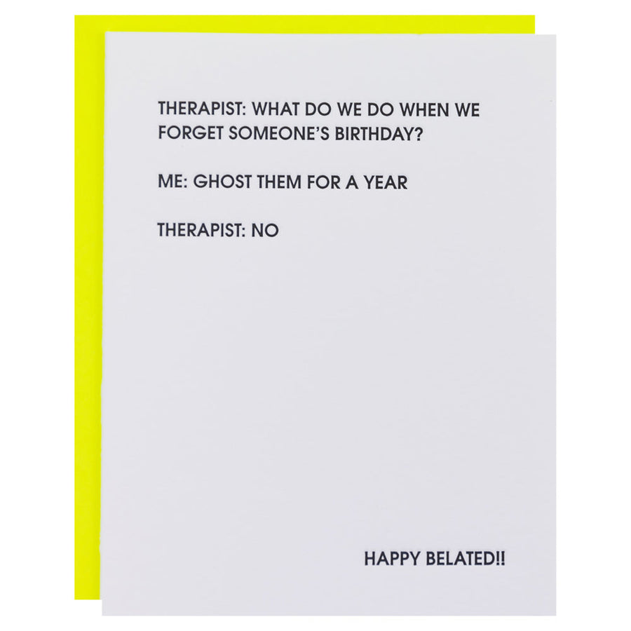 CHEZ GAGNE Therapist:  Ghost Them Birthday card