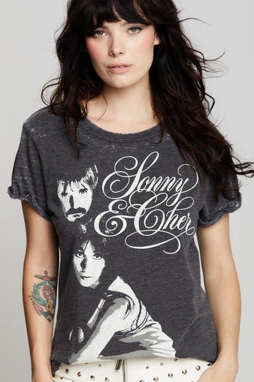 RECYCLED KARMA Sonny & Cher Burn Out Tee