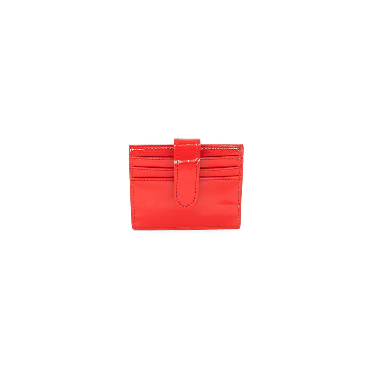 B AND C BAGS Patent Card Holder 118 - Red