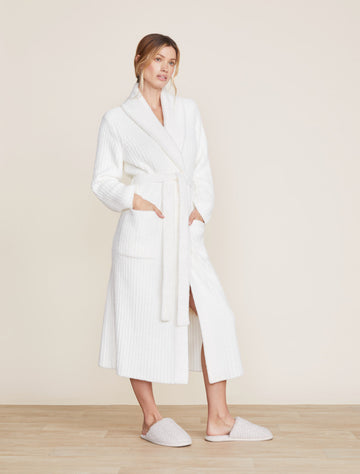 BAREFOOT DREAMS ECO Cozychic Ribbed Robe - Pearl