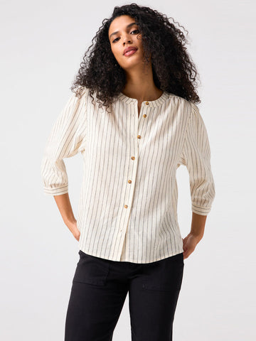 SANCTUARY The Femme Shirt - Birch Stripe