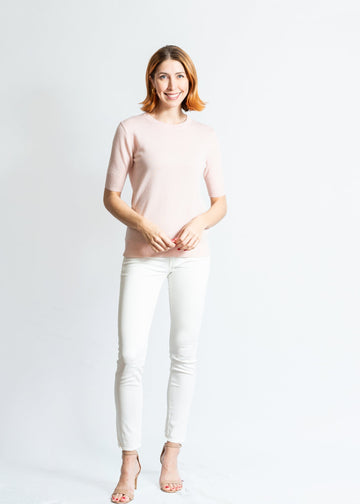 TWO BEES CASHMERE Classic Tee - Ballet Pink