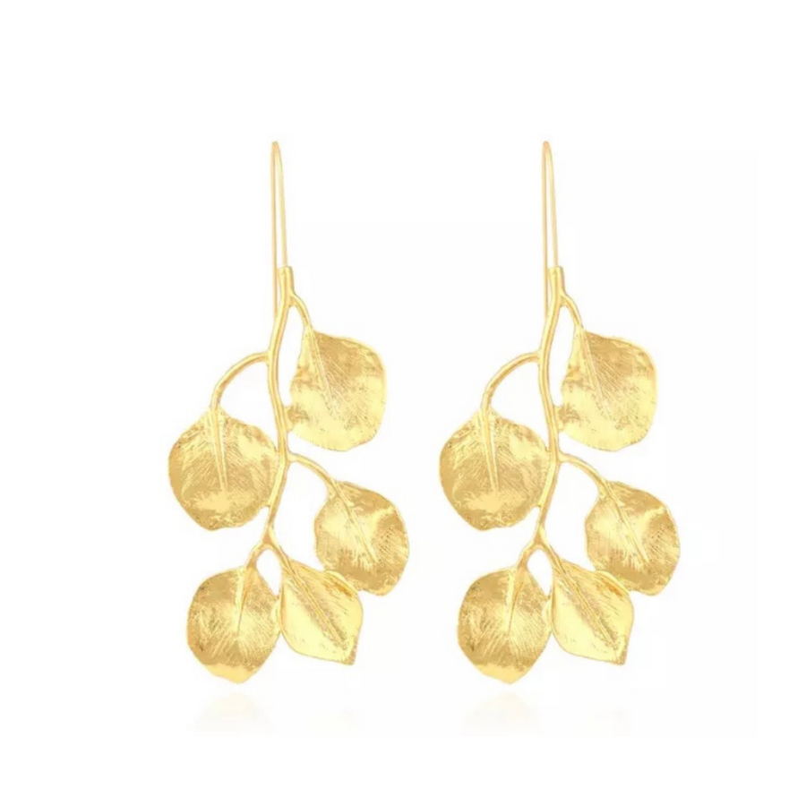 NURTURE SPA Gold Leaf Drop Earrings