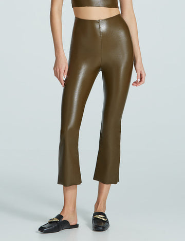 COMMANDO Faux Leather Cropped Flare - Cadet